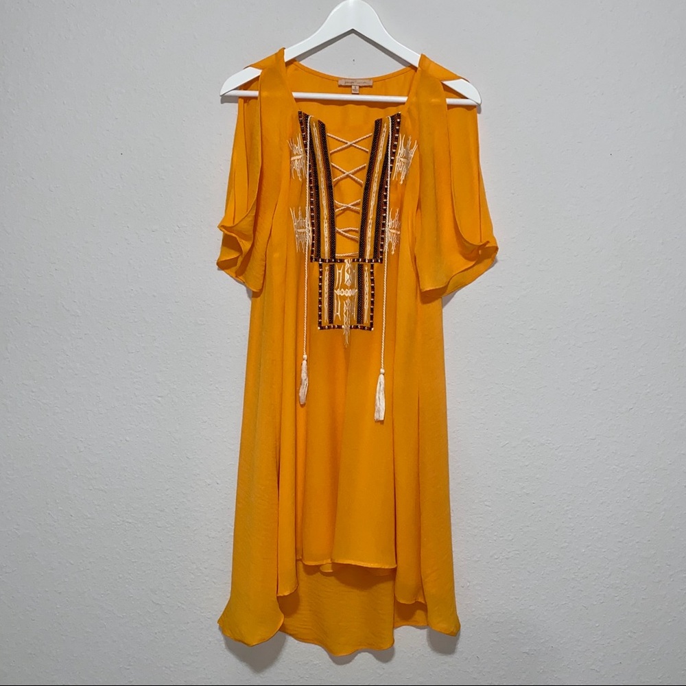 Gibson Latimer yellow knee-length dress